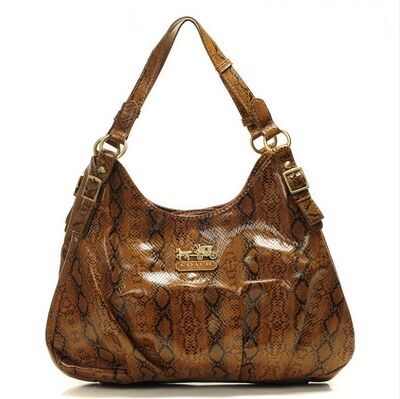 Coach Embossed Logo Medium Brown Shoulder Bags BCF | Coach Outlet Canada - Click Image to Close